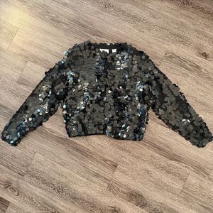Express Tricot Vintage Large Sequin Disc Cardigan Jacket